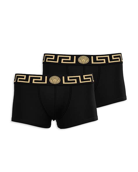 Versace Topeka Cotton Bi Stretch Low Rise Logo Trunks